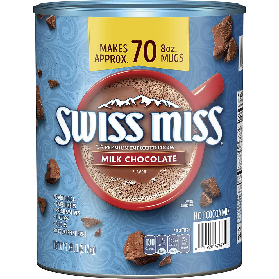 Swiss Miss Milk Chocolate Flavor Hot Cocoa Mix Canister, 76.55 Oz