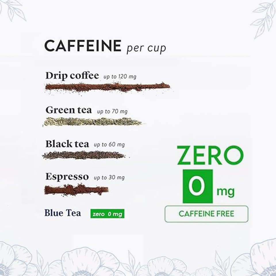 Blue Tea - Sizzling Mango Fruit Tea - 20 Plant Based Tea Bags || Super Anti-Oxidant | Caffeine Free - Fruity Flavor - Herbal Tea - Natural Ingredients - Farm Fresh - Vegan | Ziplock Packaging