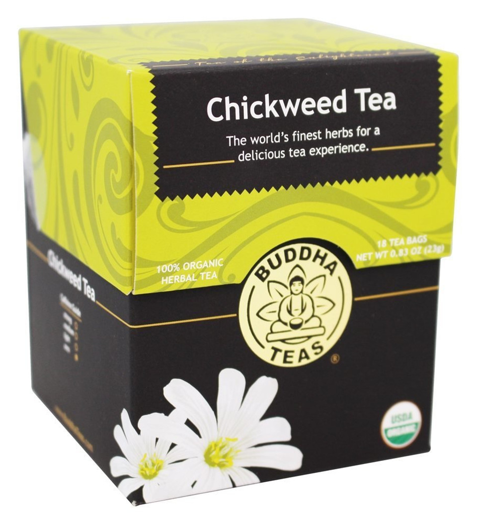 Buddha Teas Organic Chickweed Tea - Ou Kosher, Usda Organic, Ccof Organic, 18 Bleach-Free Tea Bags