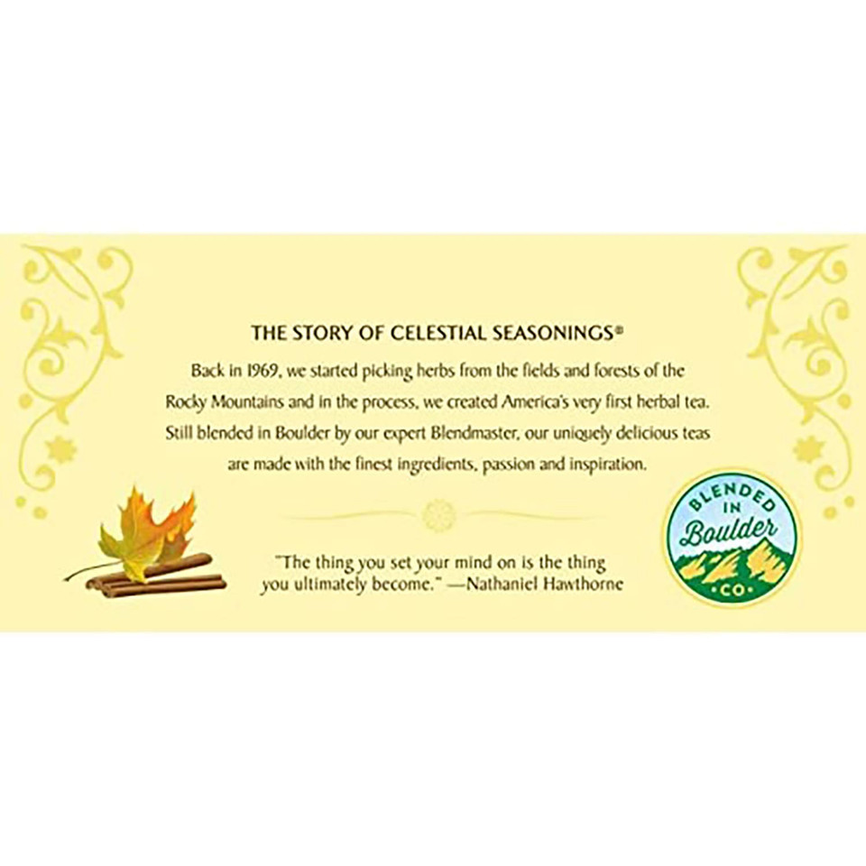 Celestial Seasonings Herbal Tea, Vermont Maple Ginger, Caffeine Free, 20 Count (Pack Of 6)