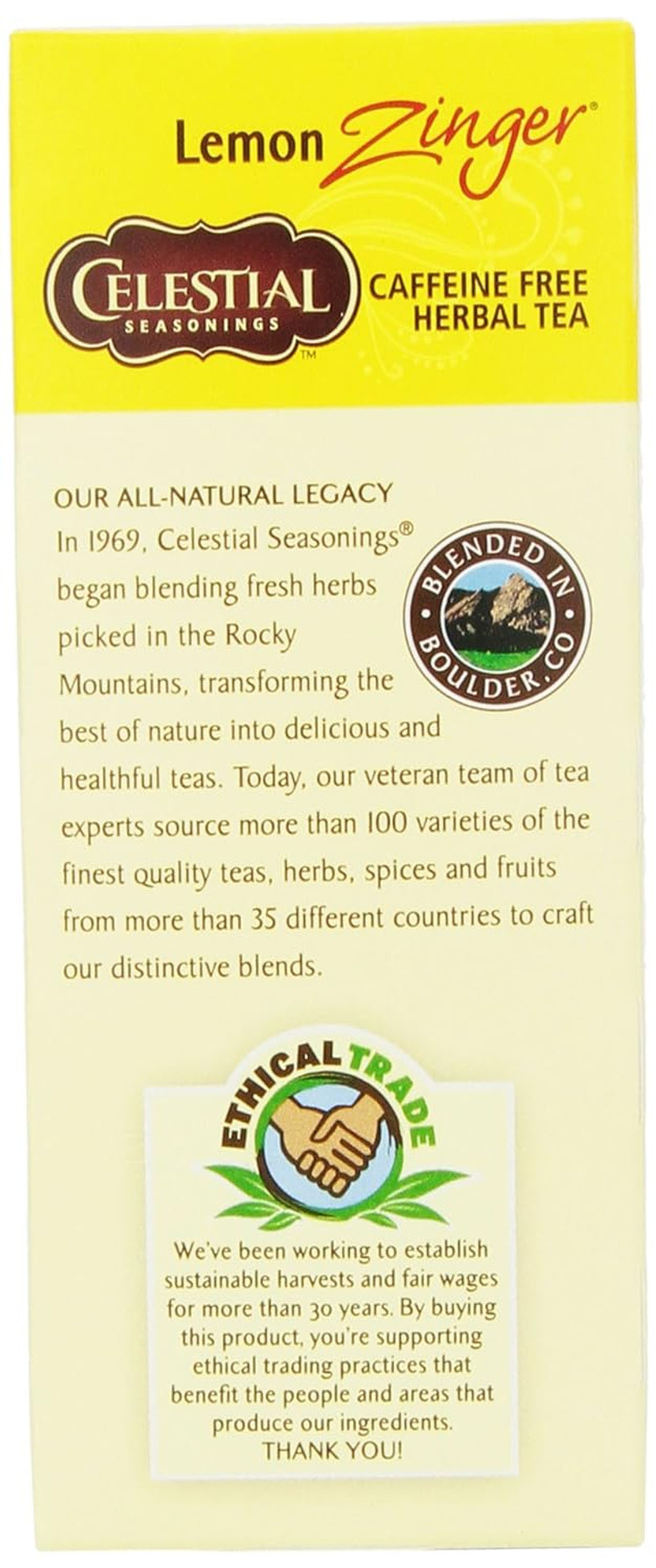 Celestial Seasonings Herbal Tea, Lemon Zinger, 25 Count, (Pack Of 6)