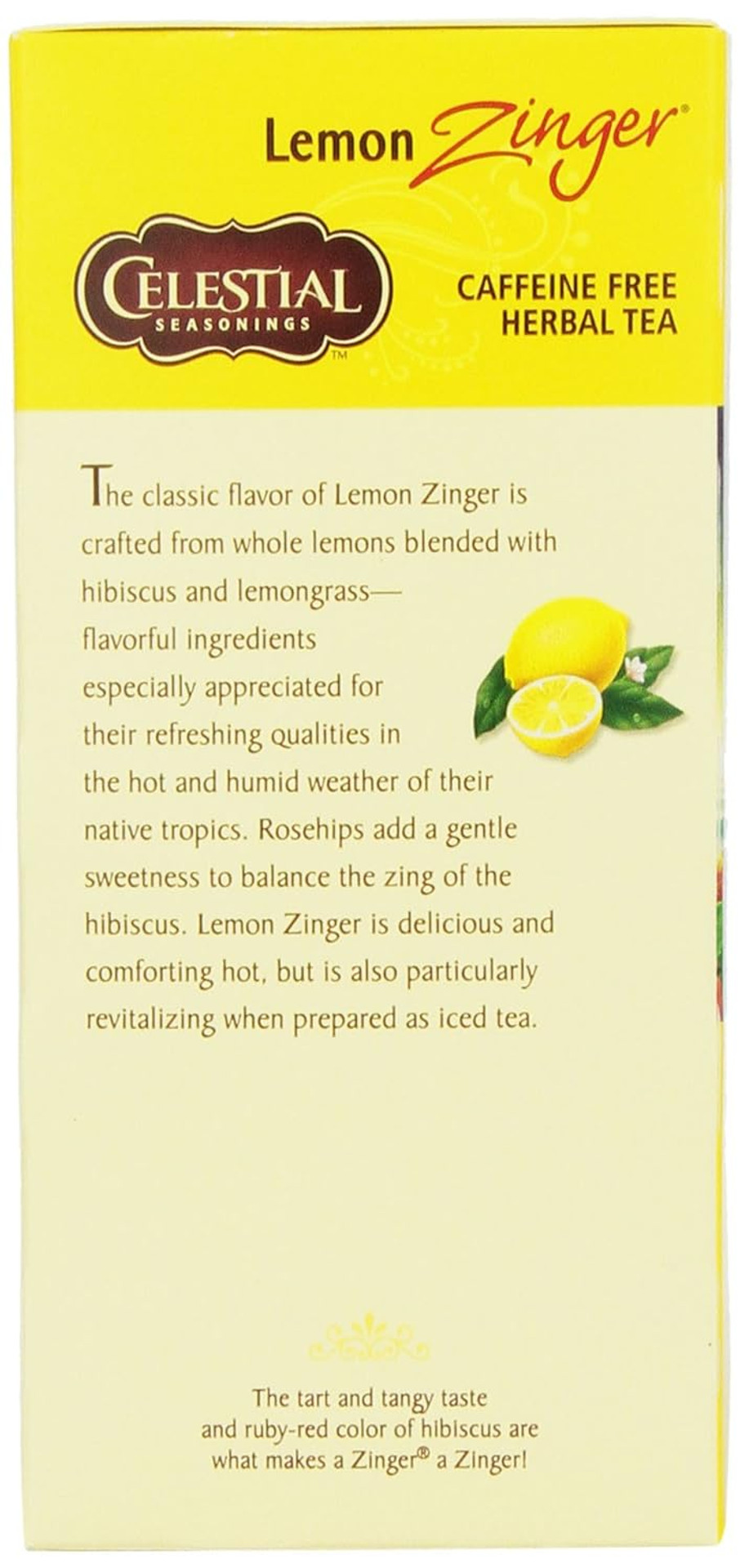 Celestial Seasonings Herbal Tea, Lemon Zinger, 25 Count, (Pack Of 6)