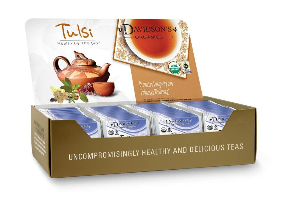 Davidson'S Organics, Tulsi Chamomile Flower, 100-Count Individually Wrapped Tea Bags