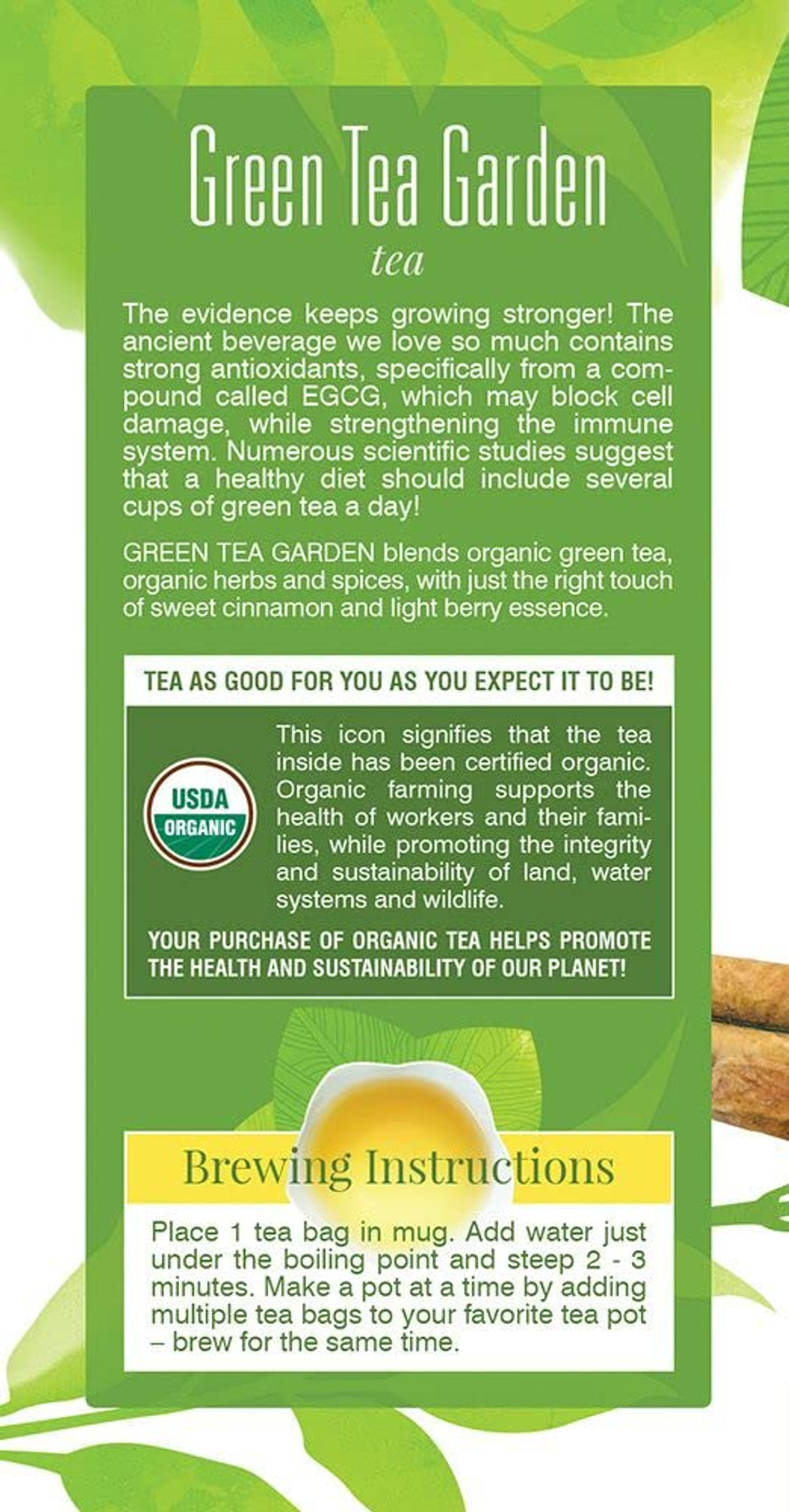 Davidson'S Organics, Green Tea Garden, 25-Count Tea Bags, Pack Of 6