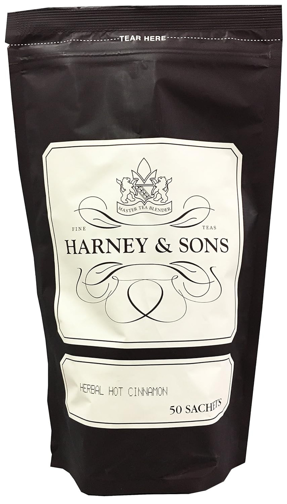 Harney And Sons Herbal Hot Cinnamon | 50 Sachets Of Black Tea With Orange Peel, Clove, And Cinnamon