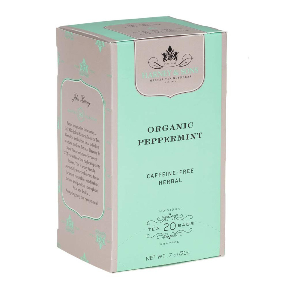 Harney & Sons Premium Organic Herbal Tea, Peppermint, 20 Count