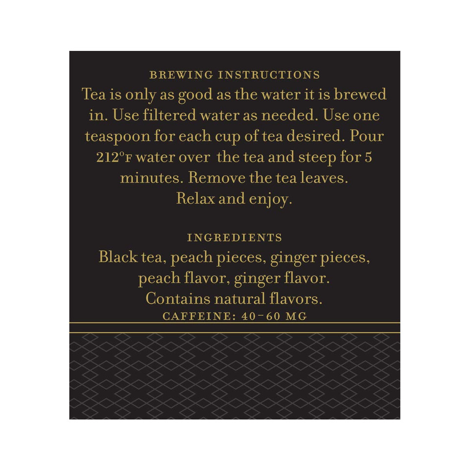 Harney & Sons Peaches & Ginger | 8Oz Loose Leaf Black Tea W/ Ginger And Peach Flavors