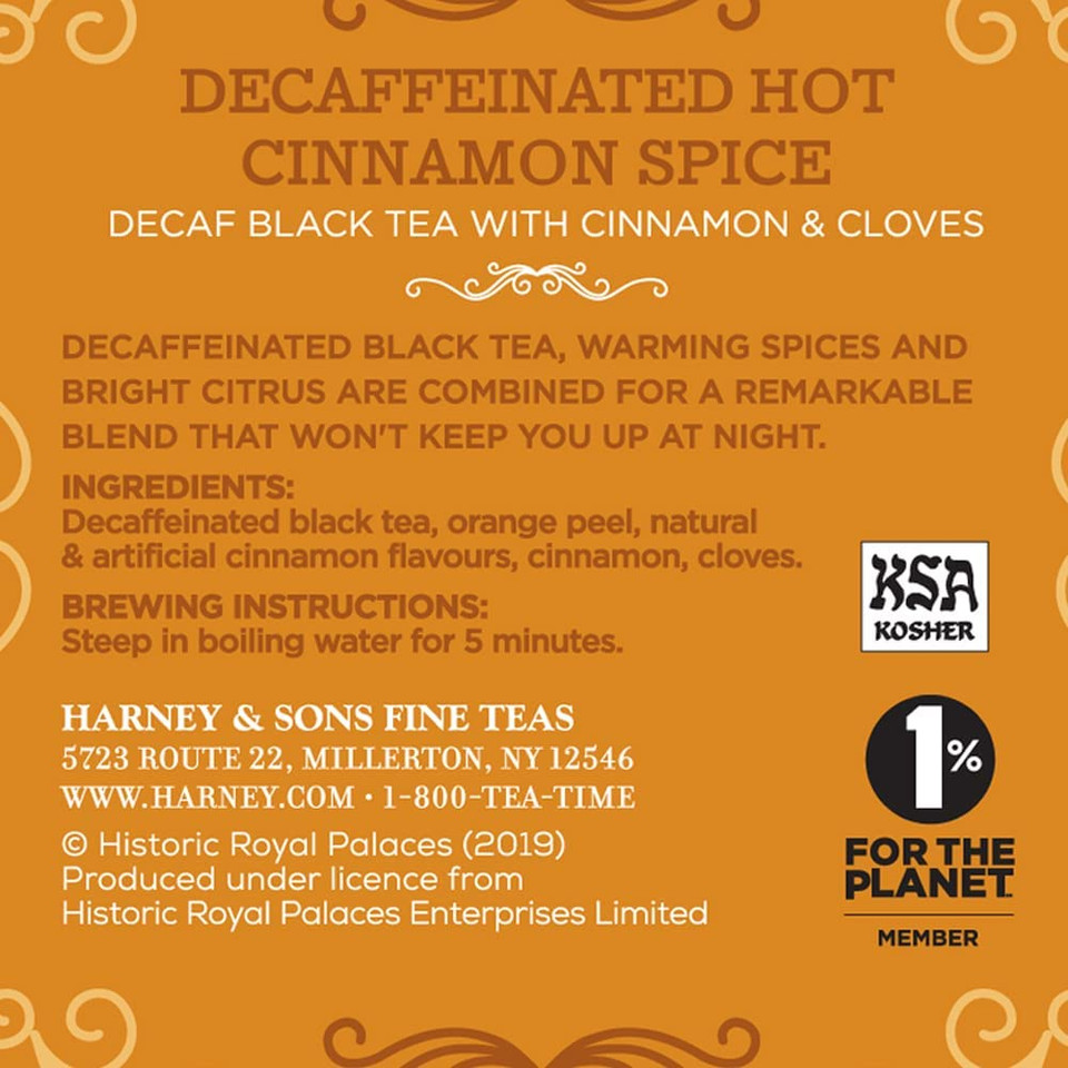 Harney & Sons Spicy Day & Night Tea Gift, Hot Cinnamon And Decaf Hot Cinnamon, Red Gift Box