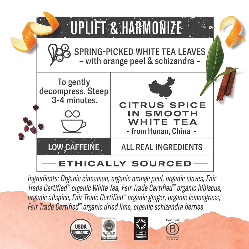 Numi Organic Orange Spice Tea, 100 Tea Bags, White Tea With Citrus & Spices, Brew 200 Cups, Low Caffeine (Packaging May Vary) Numi Organic Orange Spice Tea, 100 Tea Bags, White Tea With Citrus & Spices, Brew 200 Cups, Low Caffeine (Packaging May Vary)