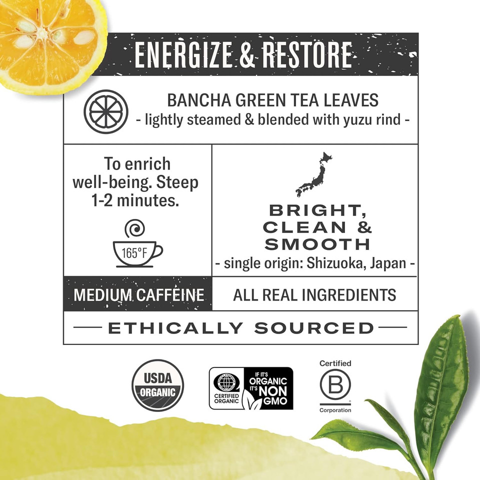 Numi Organic Roasted Japanese Green Tea Variety Pack, 16 Tea Bags (Pack Of 3), Hojicha, Yuzu Bancha & Kukicha