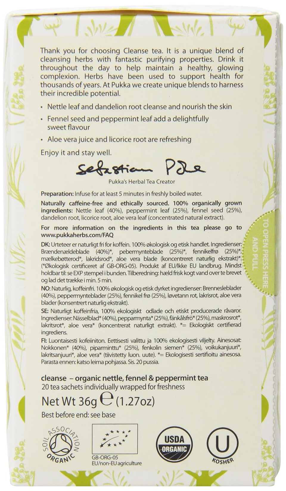 Pukka Cleanse, Organic Herbal Tea With Fennel & Peppermint (6 Pack, 120 Tea Bags)