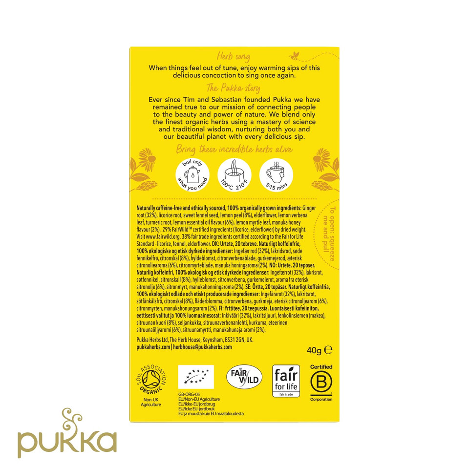 Pukka Organic Lemon Ginger Manuka Tea, 20 Ct