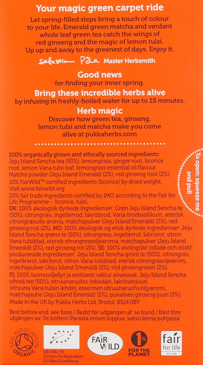 Pukka Organic Ginseng Matcha Green Tea 20 Satchets