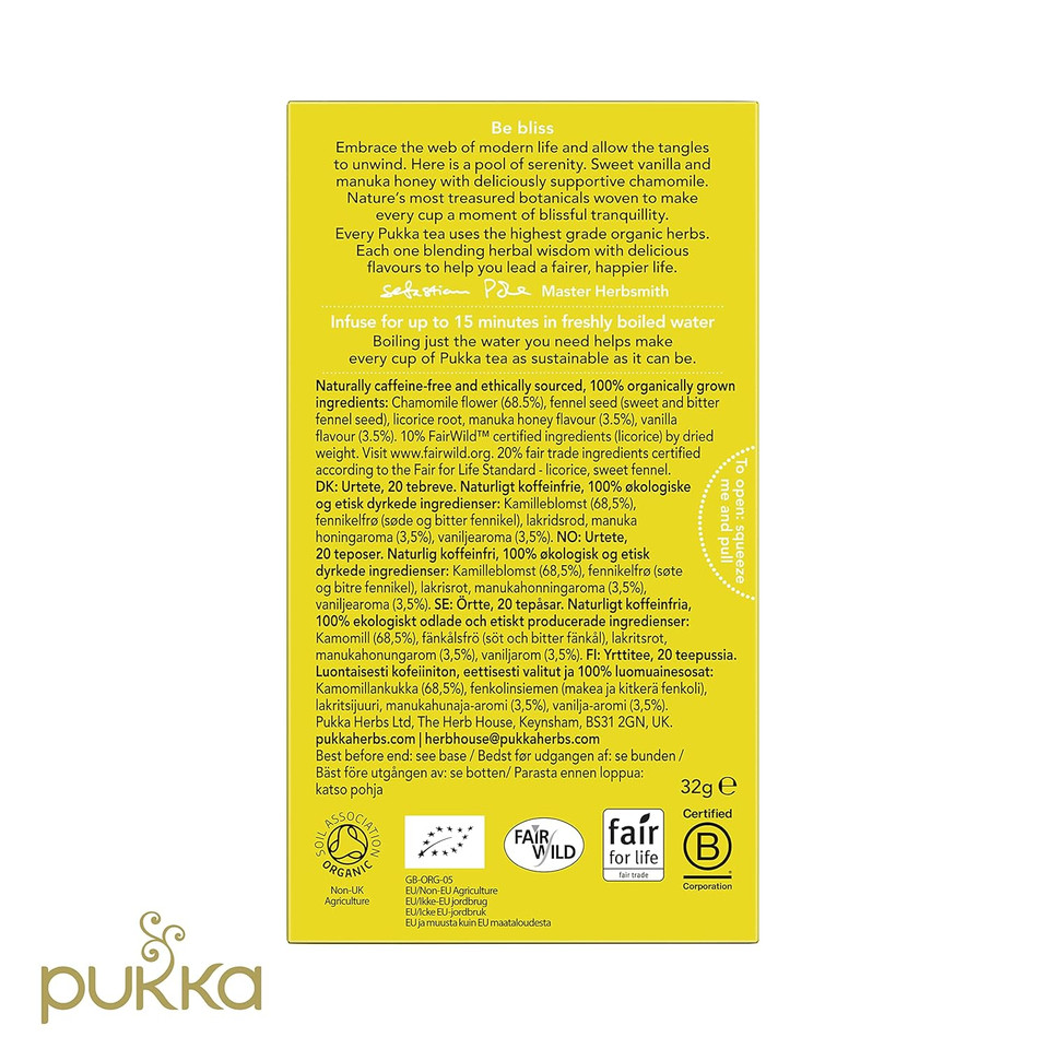 Pukka Herbs Organic Chamomile Vanilla Manuka Tea, 20 Ct