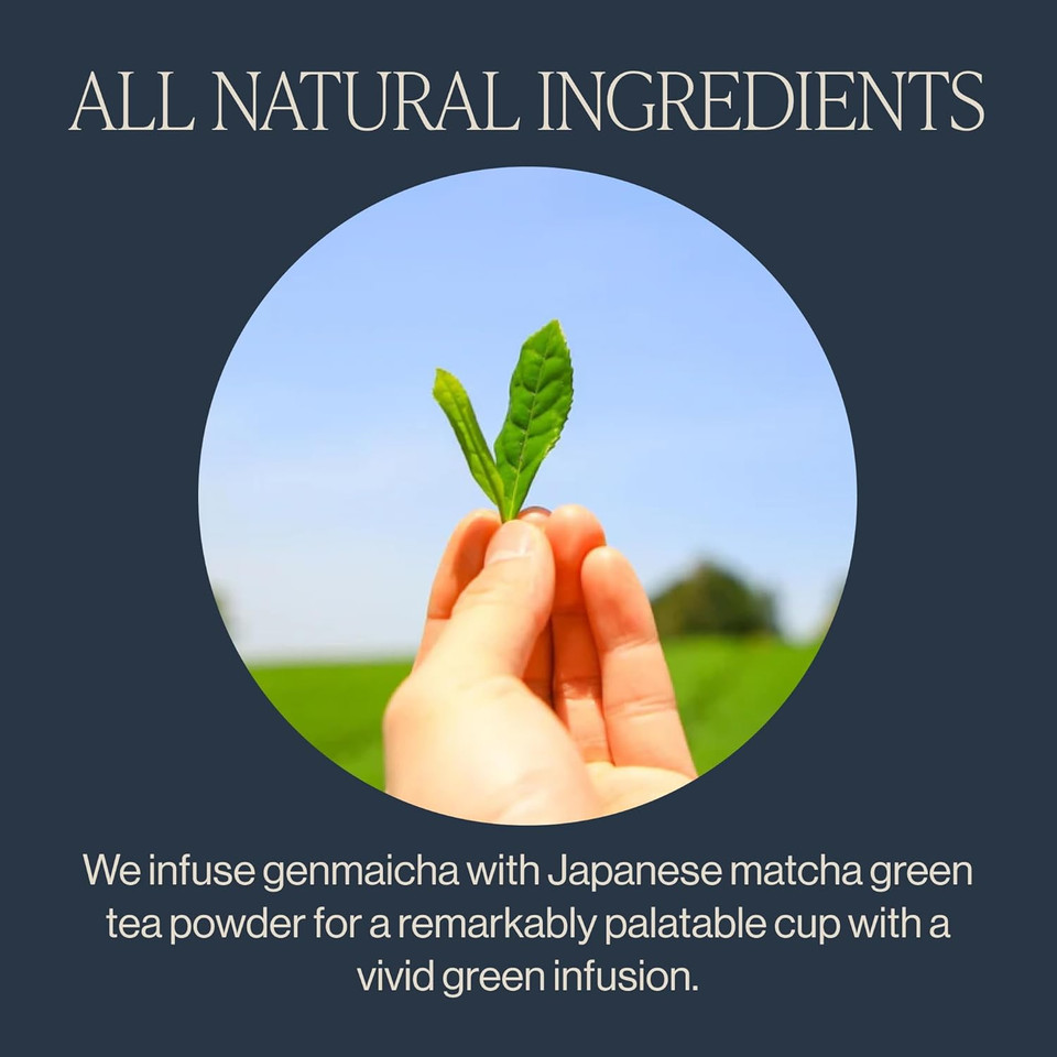 Rishi Tea Organic Matcha Genmaicha Green Tea - Sencha And Bancha Green Teas With Roasted Rice Breakfast Tea, Ideal For Hot Or Iced Tea - 8.82 Ounces, 20+ Servings