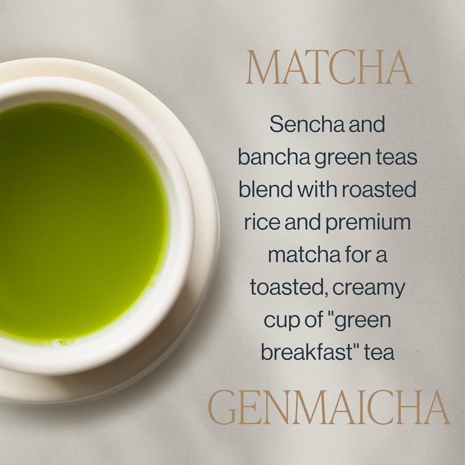 Rishi Tea Organic Matcha Genmaicha Green Tea - Sencha And Bancha Green Teas With Roasted Rice Breakfast Tea, Ideal For Hot Or Iced Tea - 8.82 Ounces, 20+ Servings