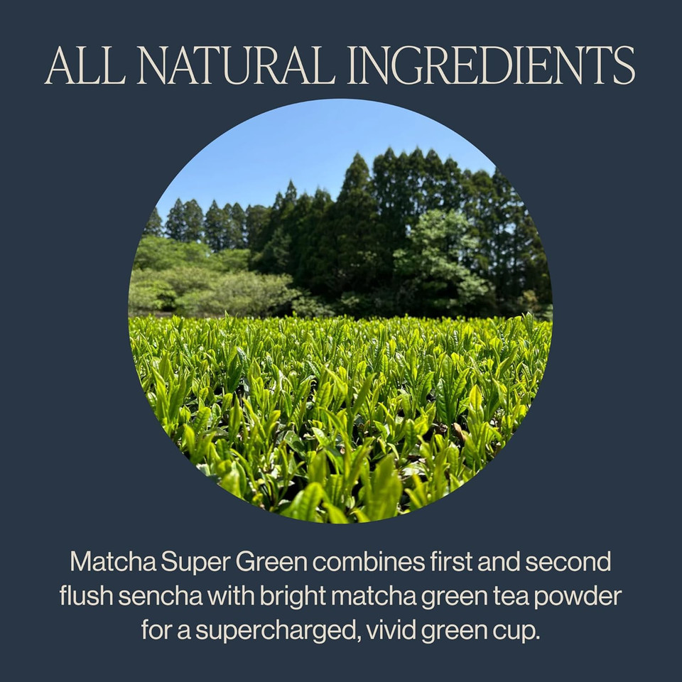 Rishi Tea Matcha Super Green Tea | Usda Organic Direct Trade Sachet Tea Bags, Certified Kosher Caffeinated Japanese Green Tea, Umami Antioxidant Rich Sencha & Matcha Blend | 15 Count (Pack Of 1)