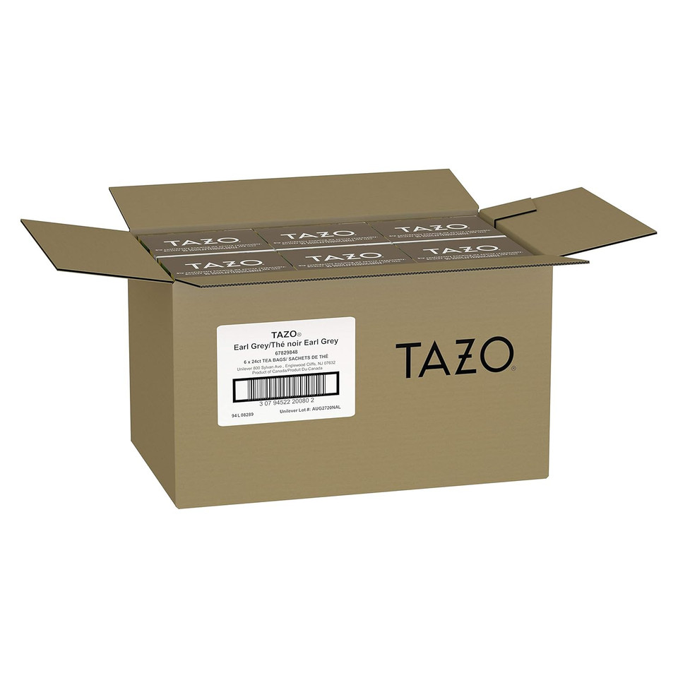 Tazo Earl Grey Enveloped Hot Tea Bags Non Gmo, 144 Count (Pack Of 6)