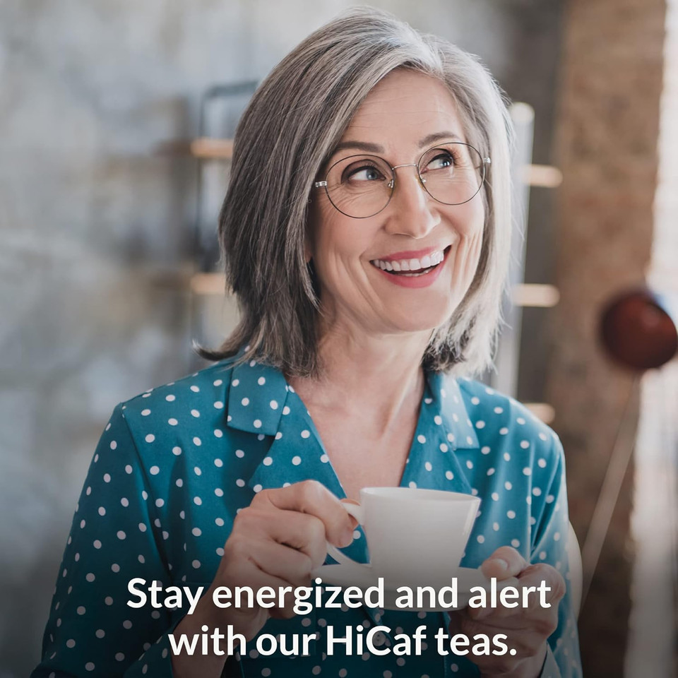 The Republic Of Tea Hicaf Pom-Berry Black Tea, 50 Tea Bags, High Caffeine Pomegranate Blueberry Tea