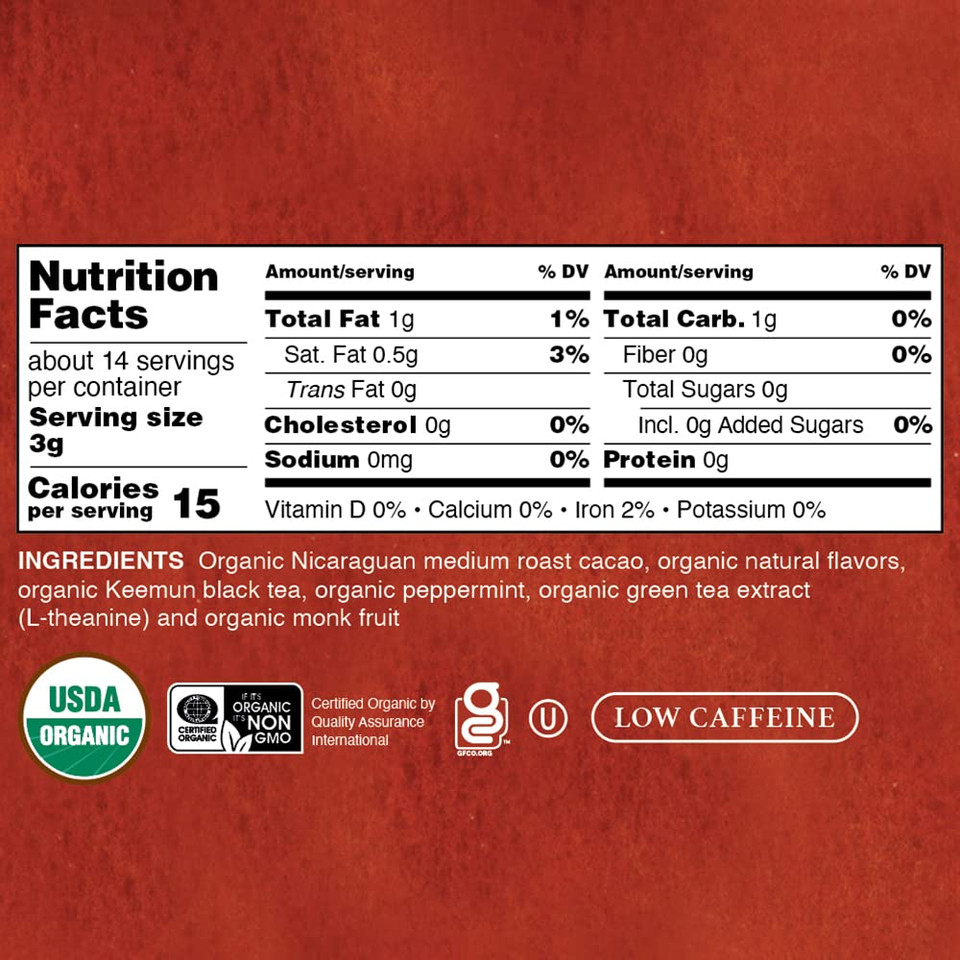 The Republic Of Tea - Theo And Thea Mint Chip Crã£Â¨Me Full-Leaf Black Tea, 14 Pyramid Sachets, Low Caffeine