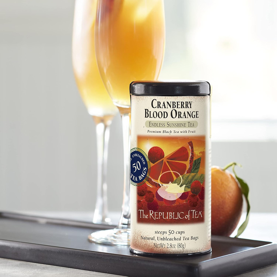 The Republic Of Tea Cranberry Blood Orange Black Tea, Tin Of 50 Tea Bags