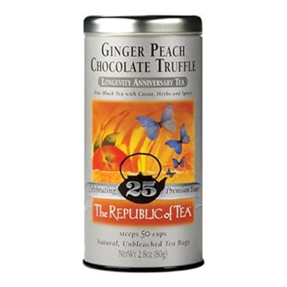 The Republic Of Tea Ginger Peach Chocolate Truffle Black Tea Bags