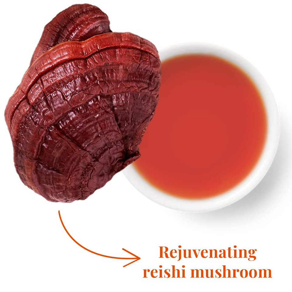 The Republic Of Tea - Restore And Reset Superadapt Herbal Tea, 36 Tea Bags, Organic, Caffeine Free, Reishi Mushroom And Cocoa Herbal Tea