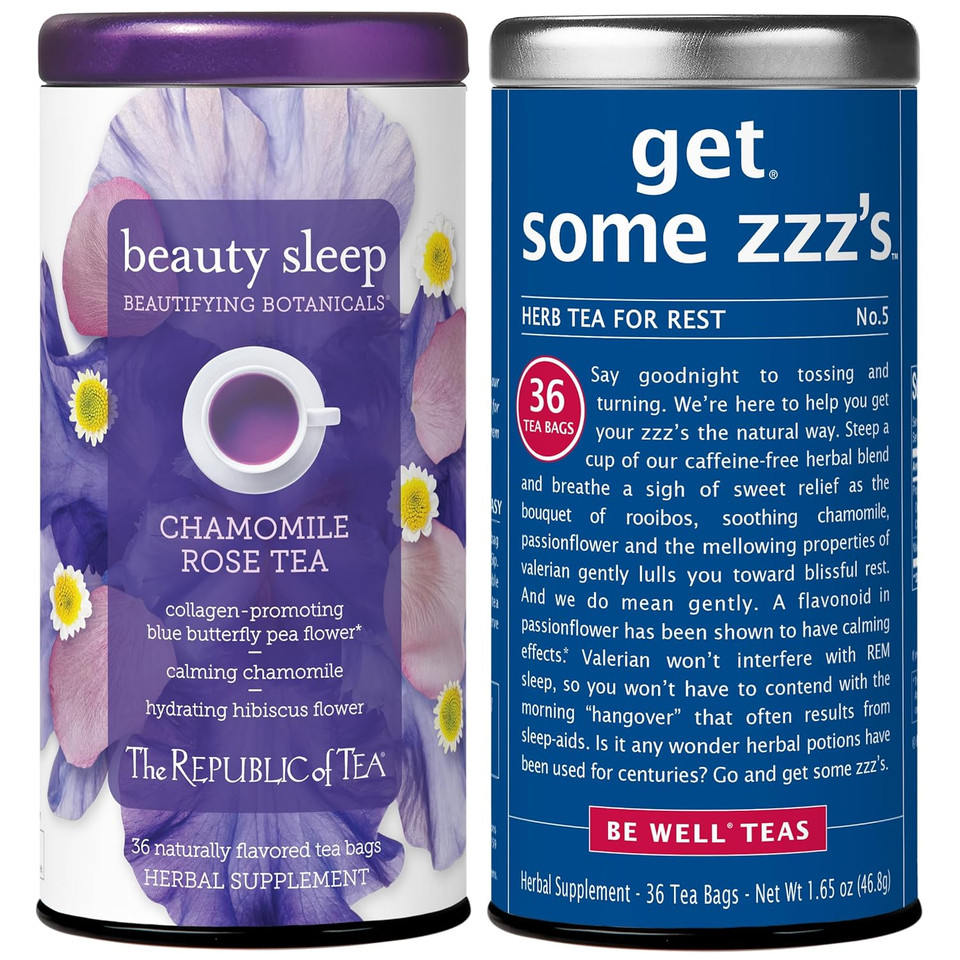 The Republic Of Tea ÃÂ Sleepytime Herbal Teas - Beauty Sleep And Get Some Zzzã¢ÂS Tea Bundle ÃÂ 36 Count Tea Bags Each
