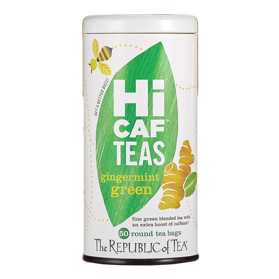 The Republic Of Tea  Hicaf Gingermint Green Tea, 50 Tea Bags, High In Caffeine