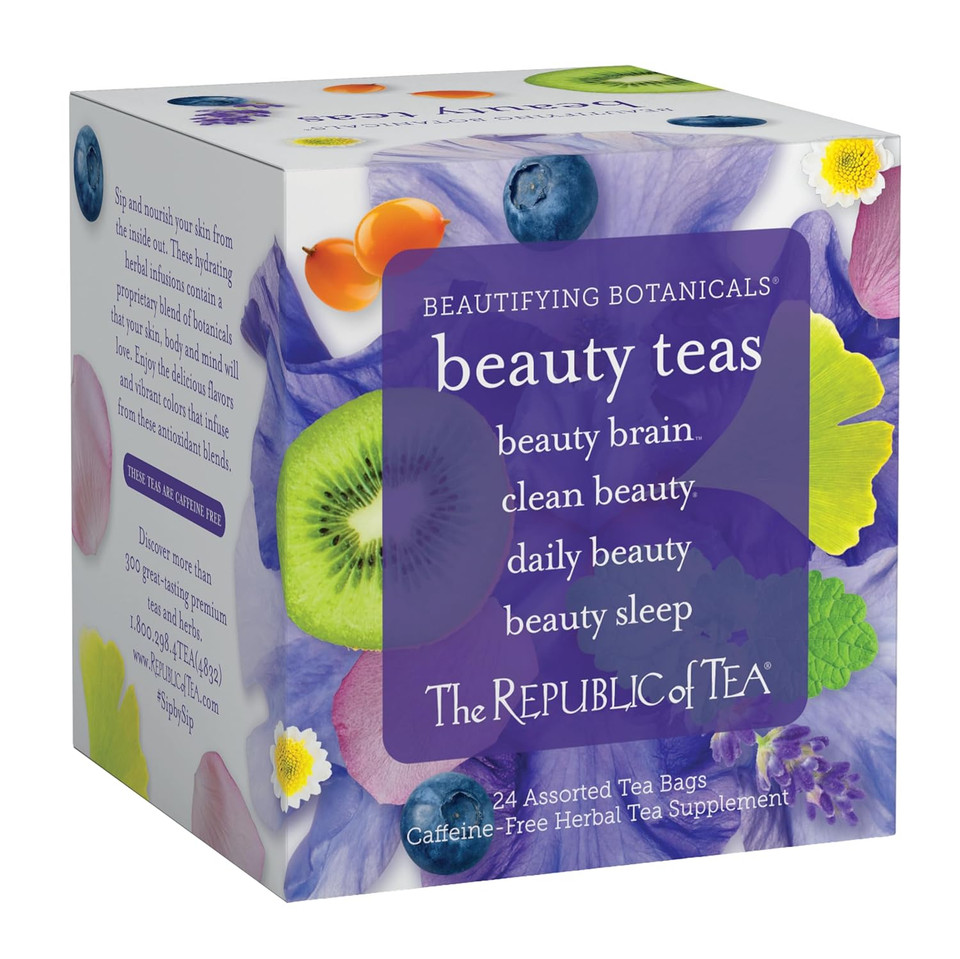 The Republic Of Tea  Beautifying Botanicals Tea Assortment Gift (24 Individually Wrapped Herbal Tea Bags)