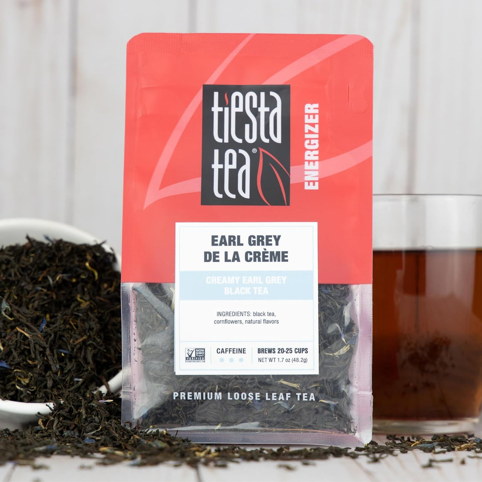 Tiesta Tea - Earl Grey De La Crã£Â¨Me | Creamy Earl Grey Black Tea | Premium Loose Leaf Tea Blends | Caffeinated Black Tea | Make Hot Or Iced Tea & Brews Up To 25 Cups - 1.7 Ounce Resealable Pouch