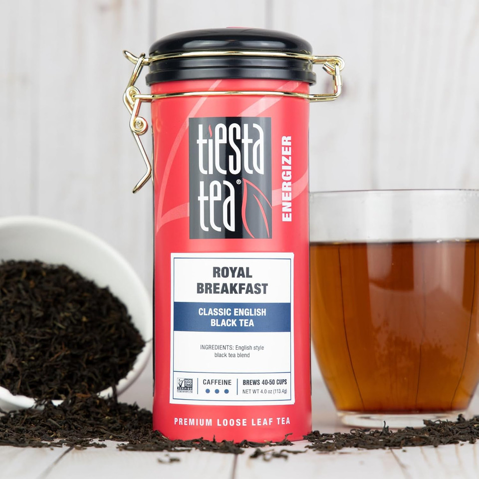 Tiesta Tea - Royal Breakfast | Classic English Black Tea | Premium Loose Leaf Tea Blends | High Caffeine Hot & Iced Tea | Brews Up To 50 Cups - 4Oz Refillable Tin
