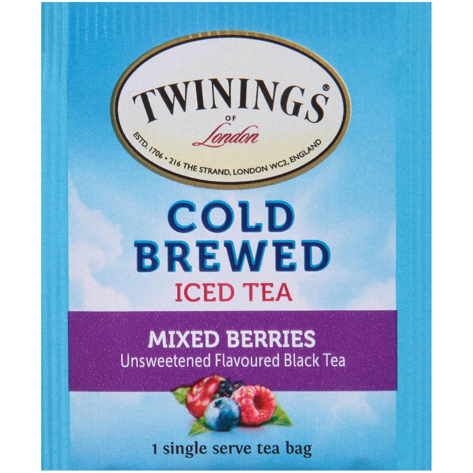 Twinings Mixed Berries Cold Brewed Iced Tea Bags, 20 Count (Pack Of 6)