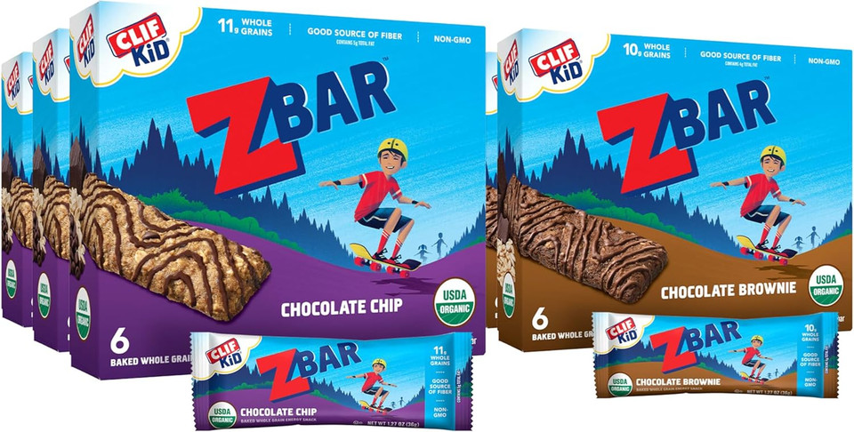 Zbar - Chocolate Chip And Chocolate Brownie - Variety Pack - Soft Baked Whole Grain Snack Bars - Usda Organic - Non-Gmo - Plant-Based - 1.27 Oz. (36 Count)