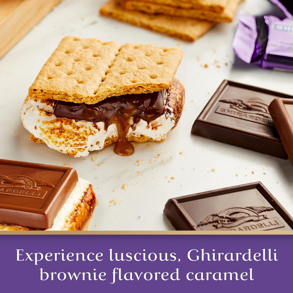 Ghirardelli Milk Chocolate Caramel Brownie Squares, 5.3 Oz Bag (6 Bags)