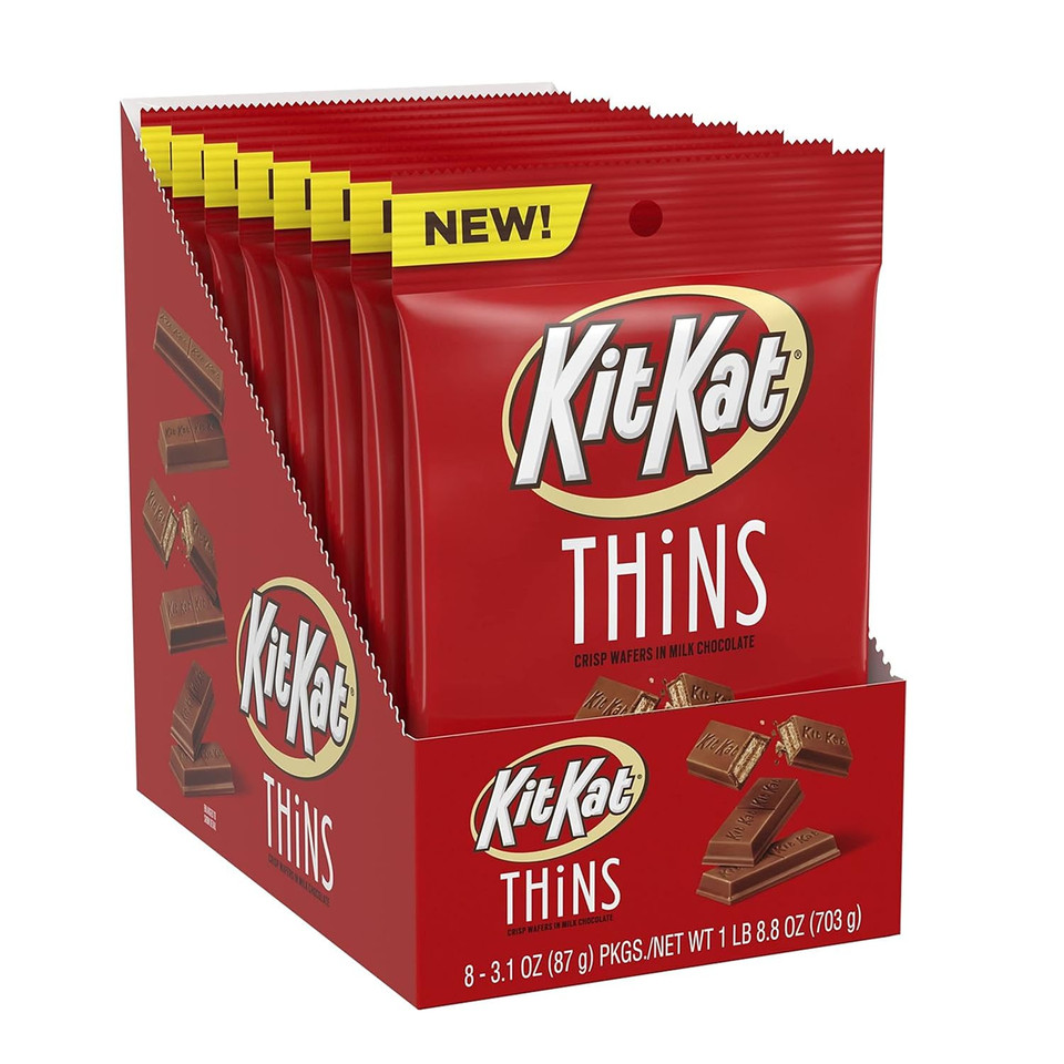 Kit Kat Thins Milk Chocolate Wafer Candy Bags, 3.1 Oz (8 Count)