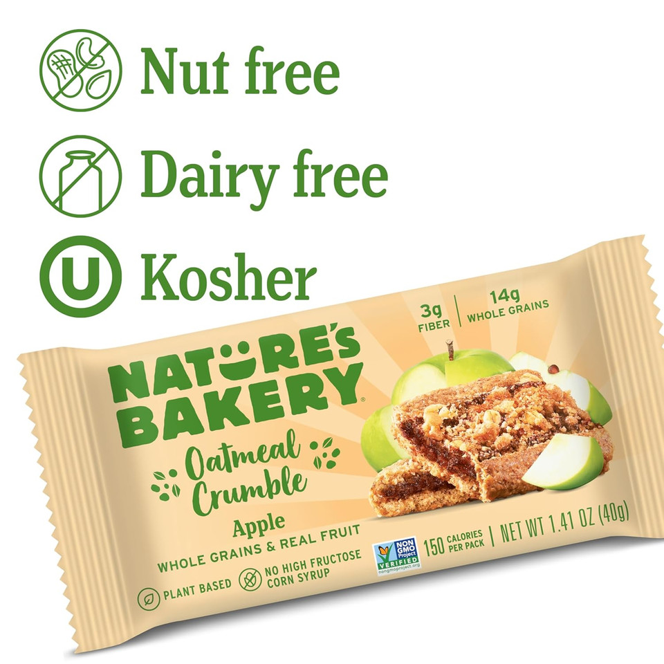 Nature'S Bakery Oatmeal Crumble Apple Bars, 1.41 Oz, 6 Ct