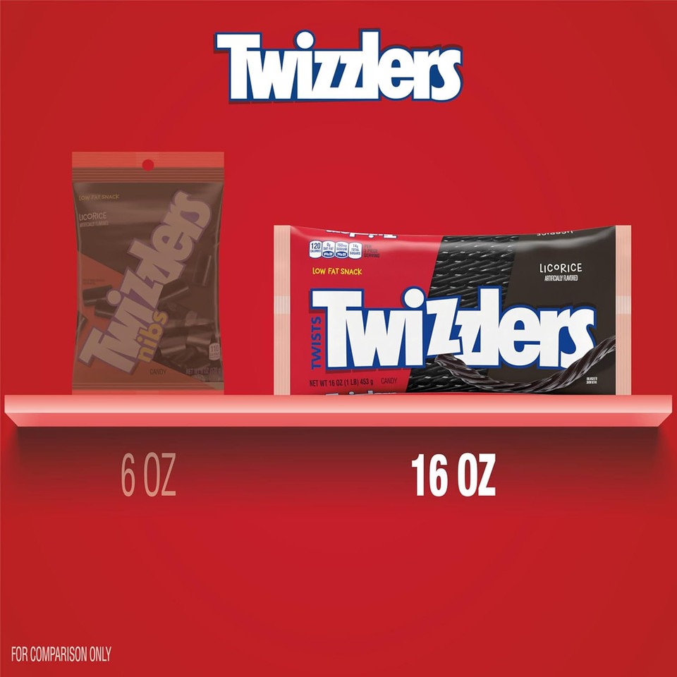 Twizzlers Twists Licorice Candy Bags, 16 Oz (12 Count)
