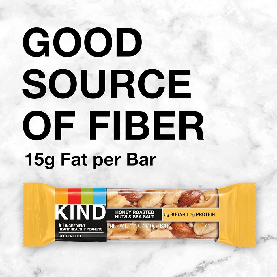 Kind Bars, Honey Roasted Nuts & Sea Salt, Gluten Free, Low Glycemic Index, 1.4Oz, 12 Count Kind Bars, Honey Roasted Nuts & Sea Salt, Gluten Free, Low Glycemic Index, 1.4Oz, 12 Count