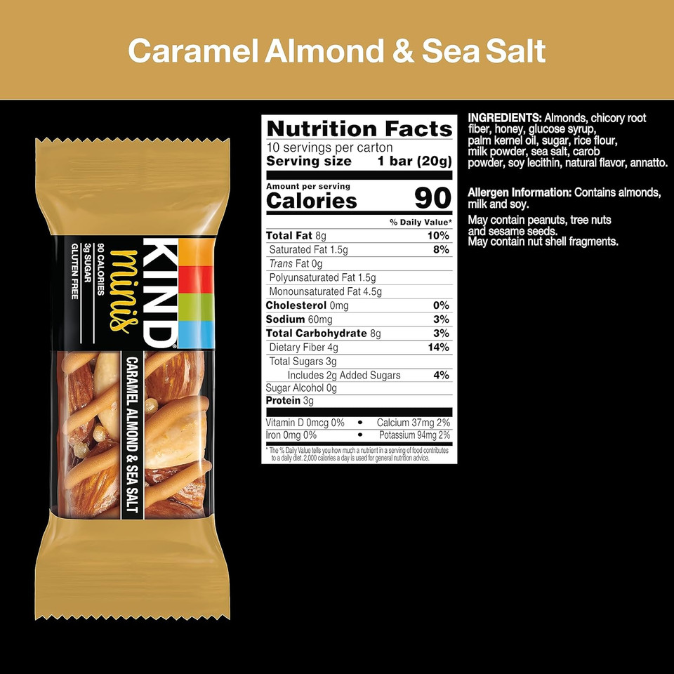 Kind Minis, Caramel Almond & Sea Salt, 0.7 Ounce (Pack Of 10)