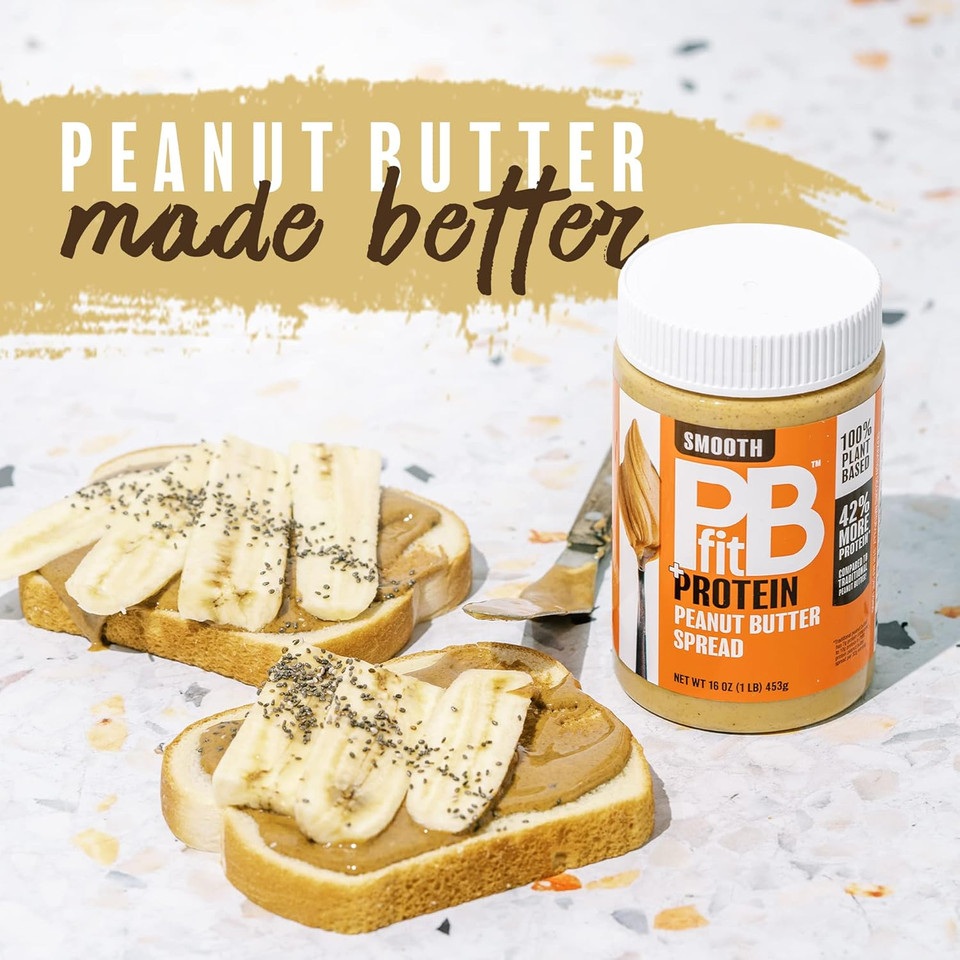 Pbfit Peanut Butter: 10G Plant Based Protein Per Serving - Keto And Vegan Nut Butter - No Palm Oil, Clean & Natural Ingredients - No Artificial Sweeteners Or Preservatives - 16Oz