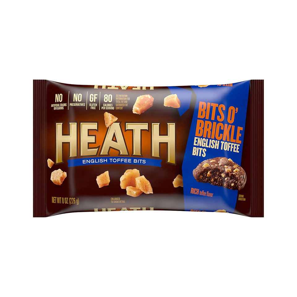 Heath Bits O' Brickle English Toffee Bits Bags, 8 Oz (12 Count)