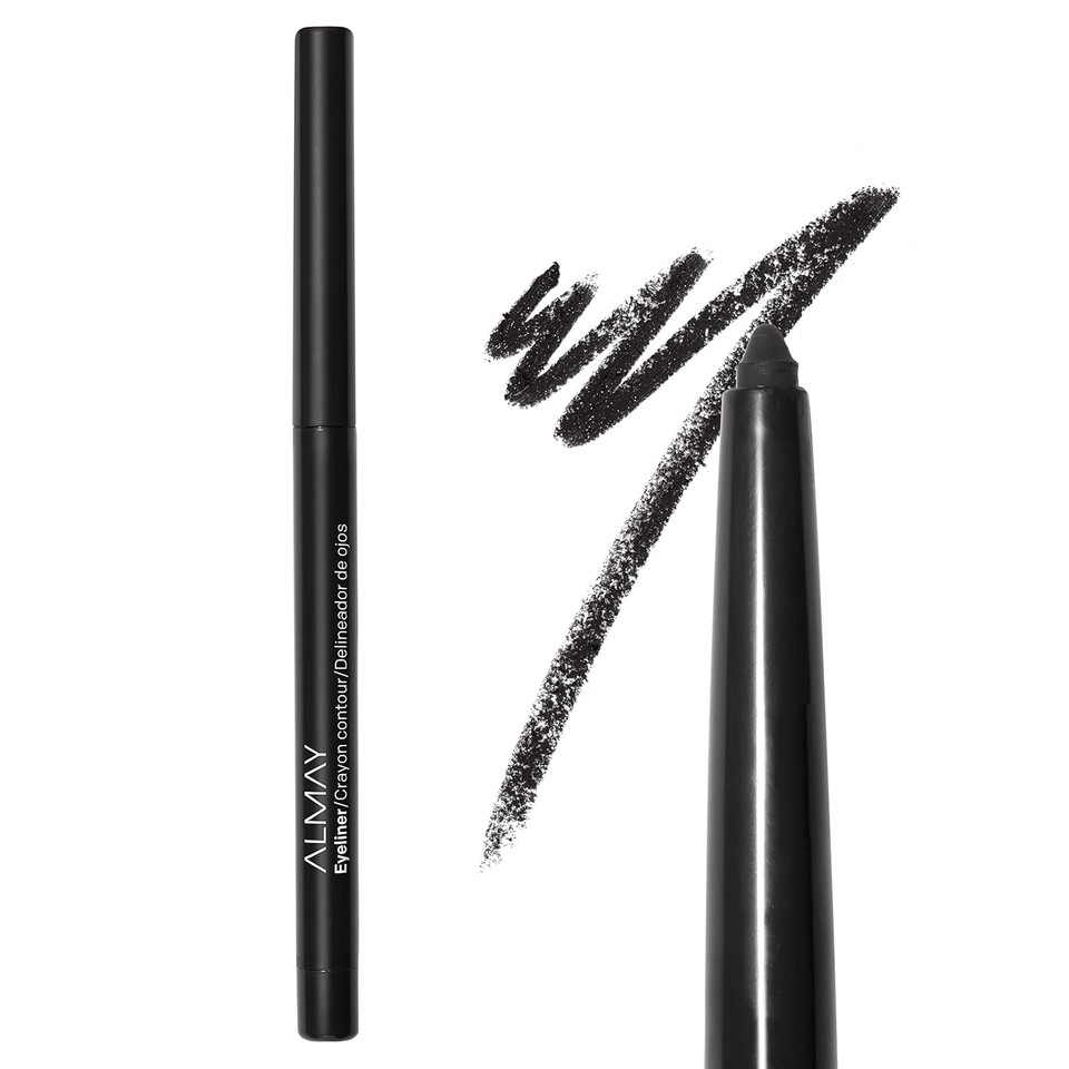 Almay Eyeliner Pencil, Hypoallergenic, Cruelty Free, Oil Free-Fragrance Free, Ophthalmologist Tested, Long Wearing And Water Resistant, With Built In Sharpener, 205 Black, 0.01 Oz205 Black