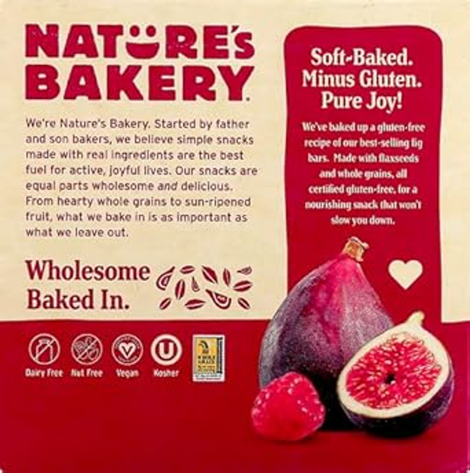 Nature'S Bakery, Bar Fig Raspberry Gluten Free, 12 Ounce