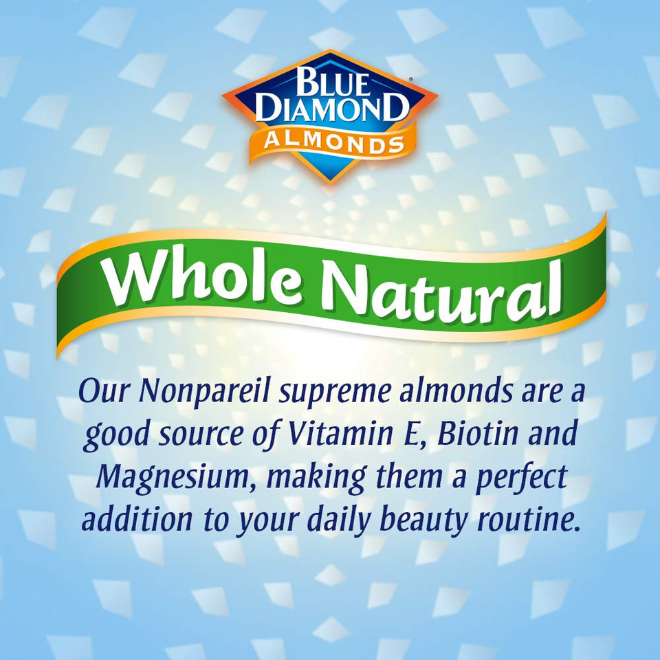 Blue Diamond Almonds Whole Natural Raw Snack Nuts, 100 Calorie Travel Bags, 32 Count