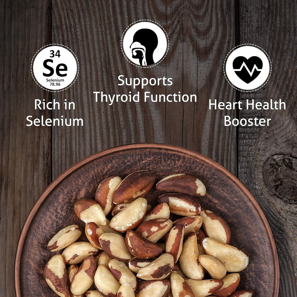 Dry Roasted Brazil Nuts Sea Salted 32Oz (2 Pounds) | No Oil | No Herbicides Or Pesticides | Batch Tested Gluten & Peanut Free | Non Gmo | No Ppo | Vegan And Keto Friendly | Premium Quality | Made From 100% Natural Brazil Nuts