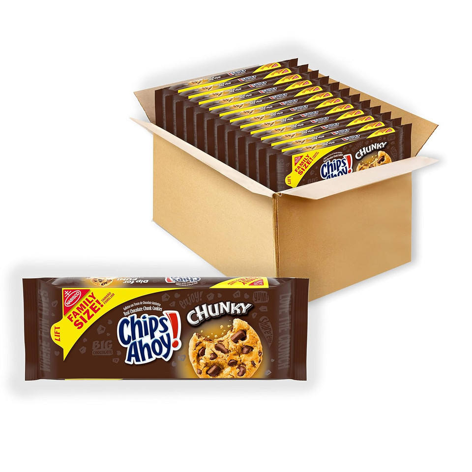 Chips Ahoy! Chunky Chocolate Chip Cookies, 12 - 18 Oz Packs