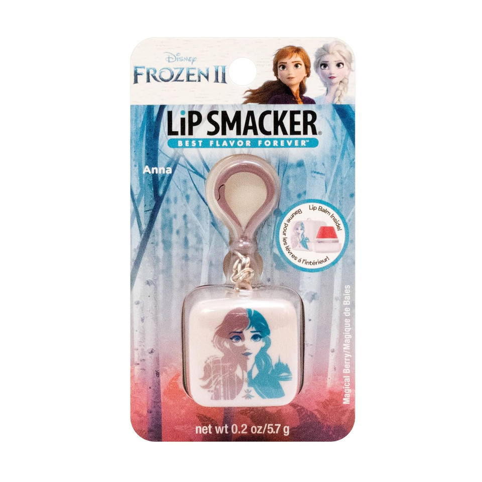 Lip Smacker Disney Frozen Ii Anna Cube Flavored Lip Balm Keychain, Anna Magical Berry, Clear, For Kids