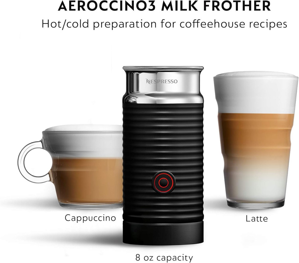 Nespresso Vertuo Next Coffee And Espresso Machine By De'Longhi With Milk Frother, 8 Ounces, Dark Grey