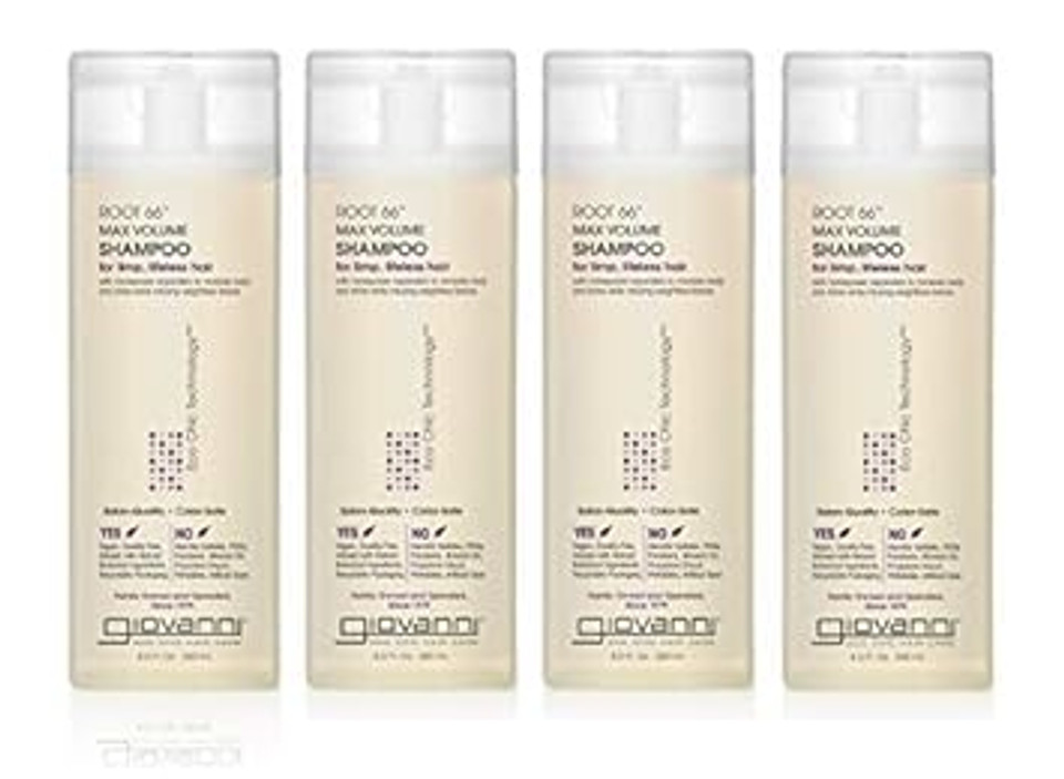 Giovanni Root 66 Max Volume Shampoo - For Fine Lifeless Hair, Rich In Nutrients, Volumizing Shampoo, Infused With Natural Botanical Ingredients, Helps Strengthen Hair, Color Safe - 8.5 Oz
